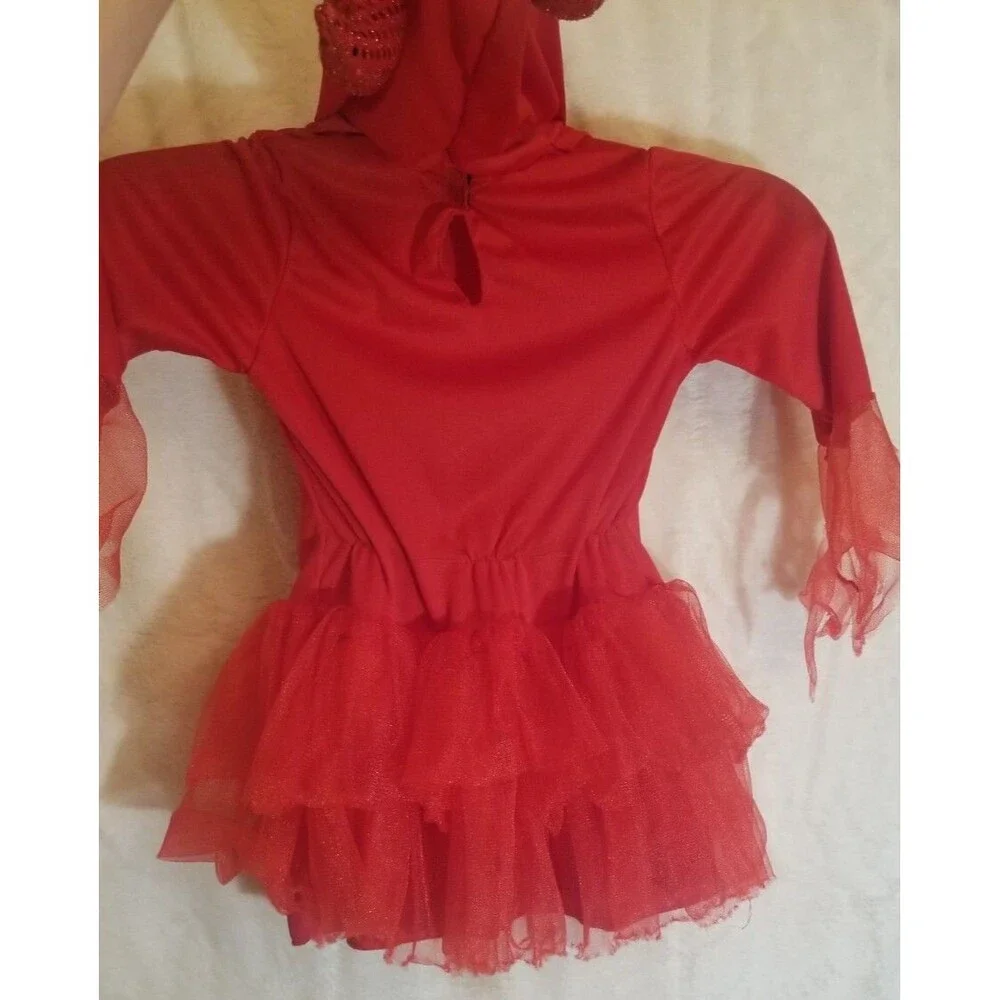 Girls' Target Devil Red Tutu Dress with Attached Horns Size Small (4-6x) - Picture 6 of 11